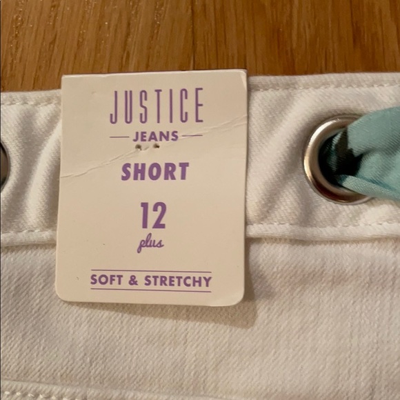 NWT Justice 12 Plus White Jean Shorts - Picture 3 of 7